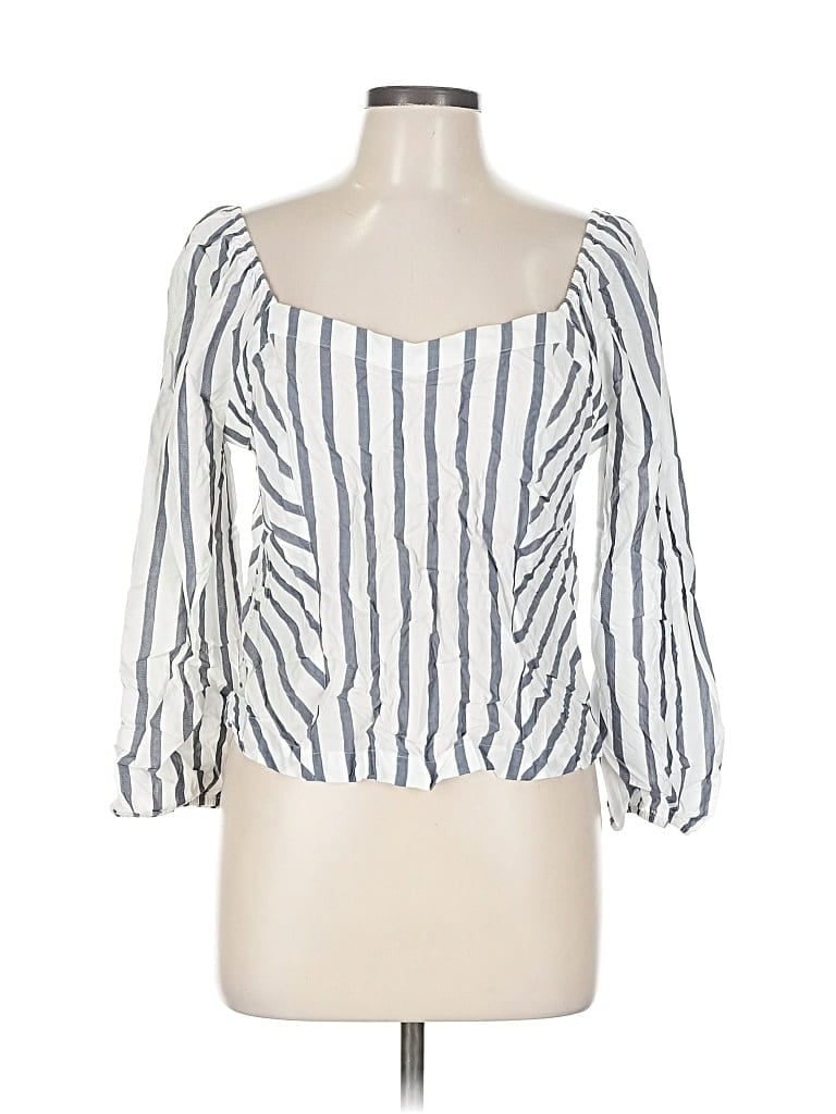 SOHO JEANS NEW YORK & COMPANY Pre-owned 3/4 Sleeve Blouse In White