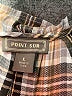 Point Sur 100% Viscose Plaid Brown Long Sleeve Blouse Size L - photo 7