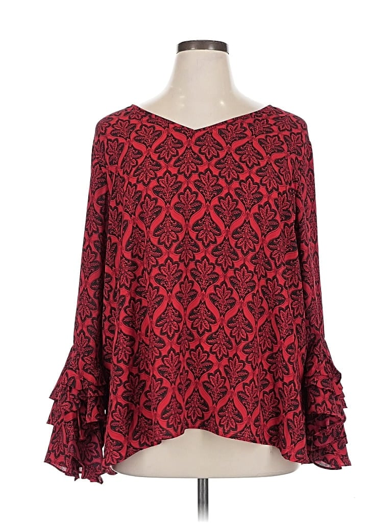 CUPIO Pre-owned Long Sleeve Blouse In Red