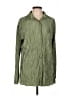 Unbranded 100% Polyester Stripes Green Long Sleeve Blouse Size L - photo 1