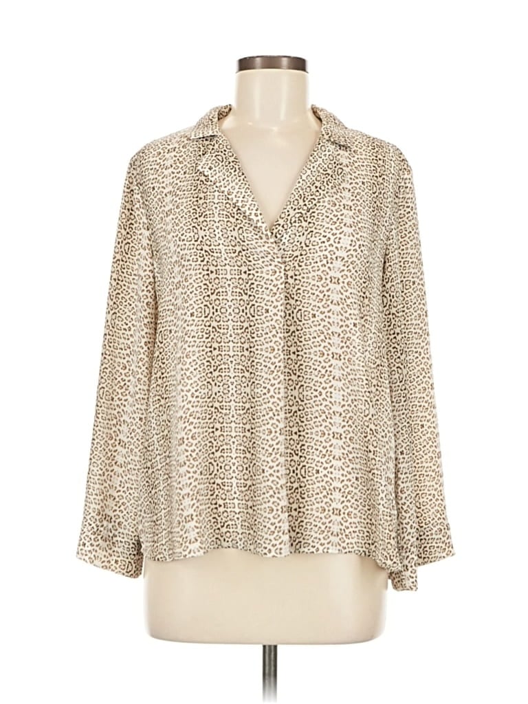 Pre-owned All In Favor 3/4 Sleeve Blouse In White