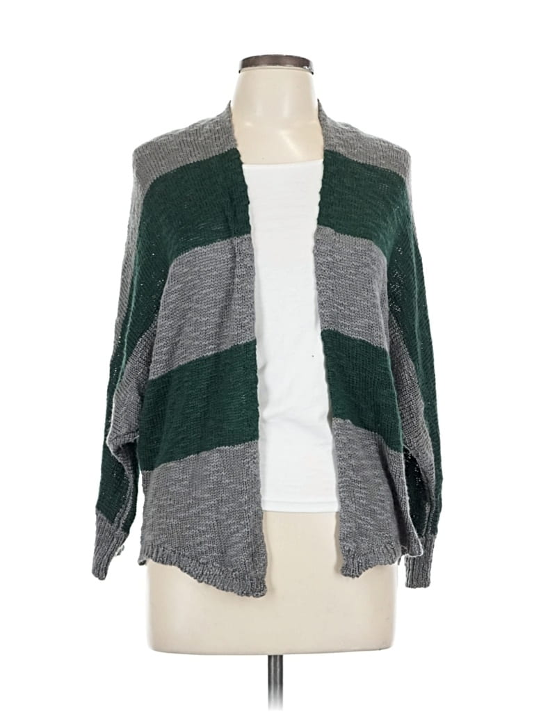 Pre-owned Pink Rose Cardigan Sweater In Green