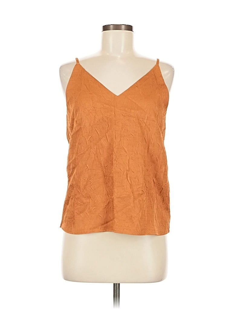 CHICWISH Pre-owned Sleeveless Top Orange Halter Neckline Tops