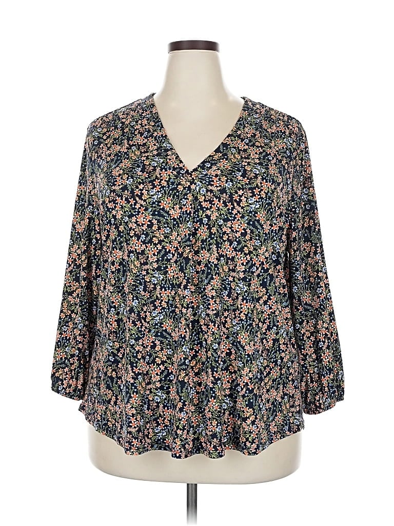 Pre-owned Vince Camuto 3/4 Sleeve Blouse In Blue