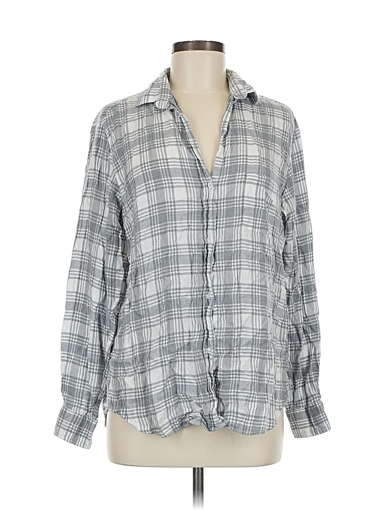 GRAYSON Pre-owned Long Sleeve Button Down Shirt In Gray
