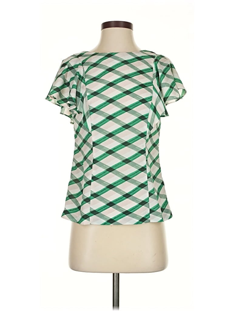 Pre-owned Banana Republic Short Sleeve Blouse In Green