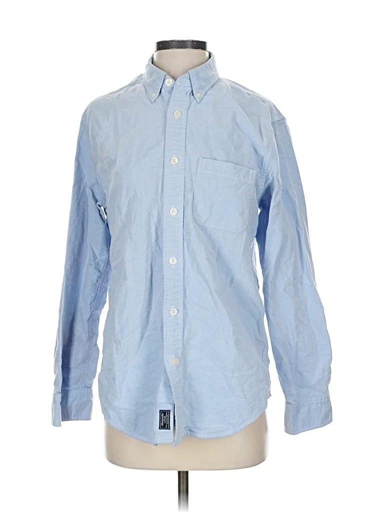 Pre-owned Abercrombie & Fitch Long Sleeve Button Down Shirt In Blue