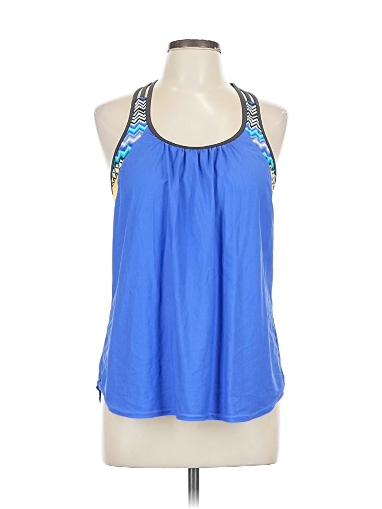 Pre-owned Unbranded Tank Top Blue Halter Neckline Tops