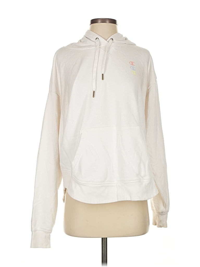Pre-owned Champion Pullover Hoodie In White