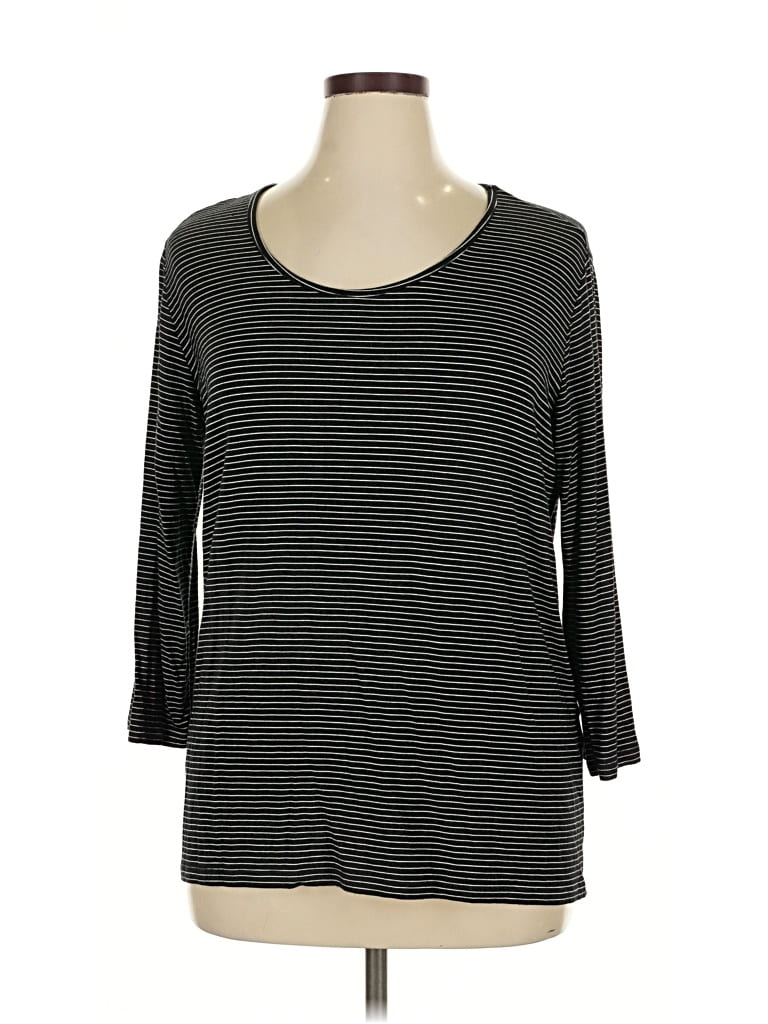 MARKET & SPRUCE Pre-owned 3/4 Sleeve T-shirt In Black