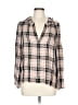 Point Sur 100% Viscose Plaid Brown Long Sleeve Blouse Size L - photo 1
