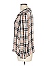 Point Sur 100% Viscose Plaid Brown Long Sleeve Blouse Size L - photo 5