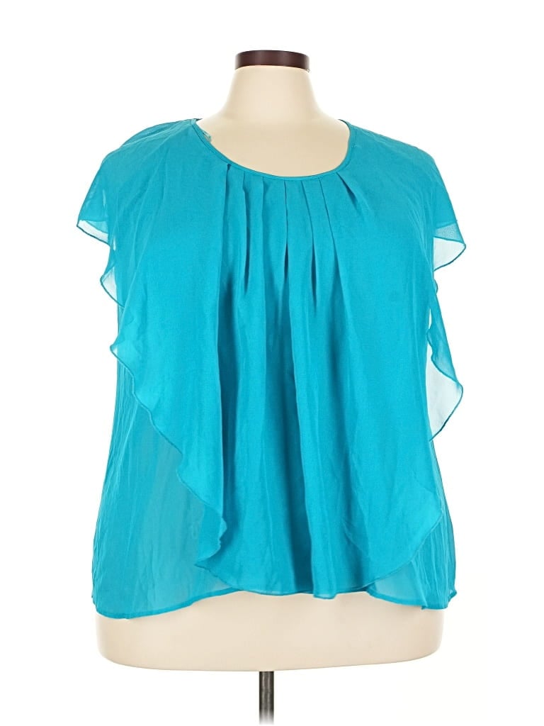 AVENUE STUDIO Pre-owned Short Sleeve Blouse In Blue