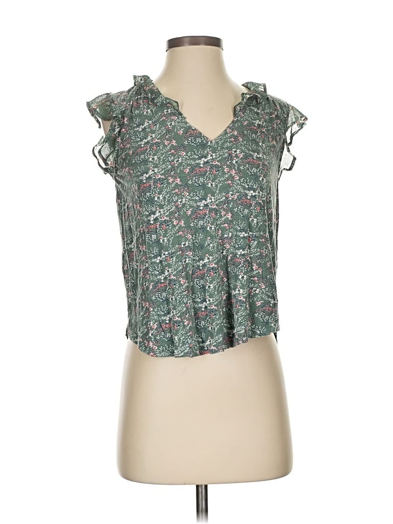 Pre-owned Lucky Brand Sleeveless Blouse In Green