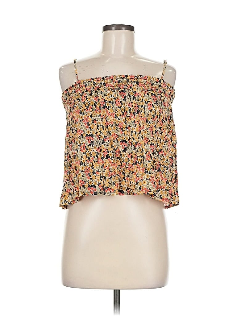 Patrons Of Peace Sleeveless Top Yellow Strapless Neckline Tops In Multi