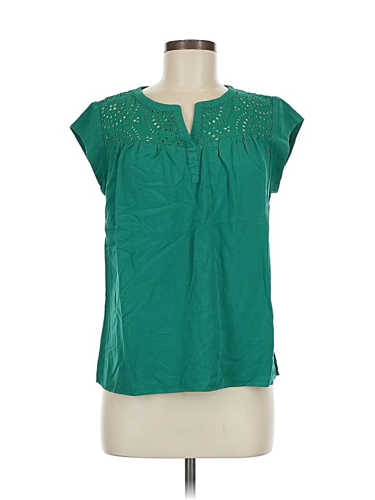Pre-owned Daniel Rainn Short Sleeve Blouse In Green