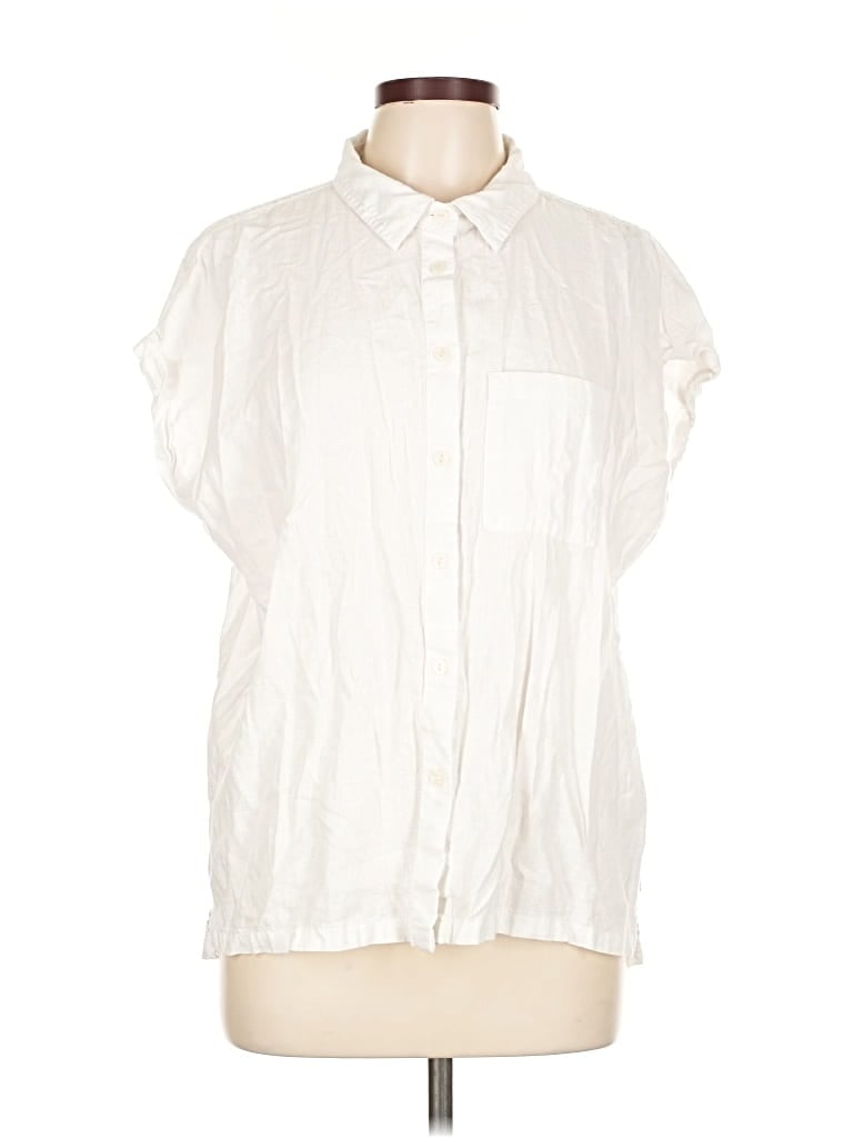 ORVIS Pre-owned Short Sleeve Blouse In White