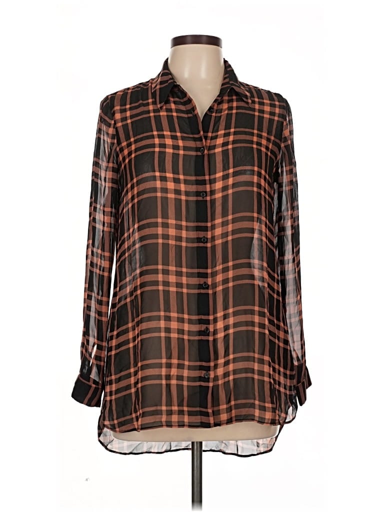 Pre-owned Assorted Brands Long Sleeve Blouse In Brown