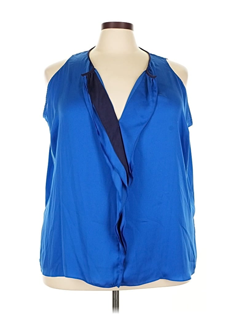 Tahari Sleeveless Blouse In Blue
