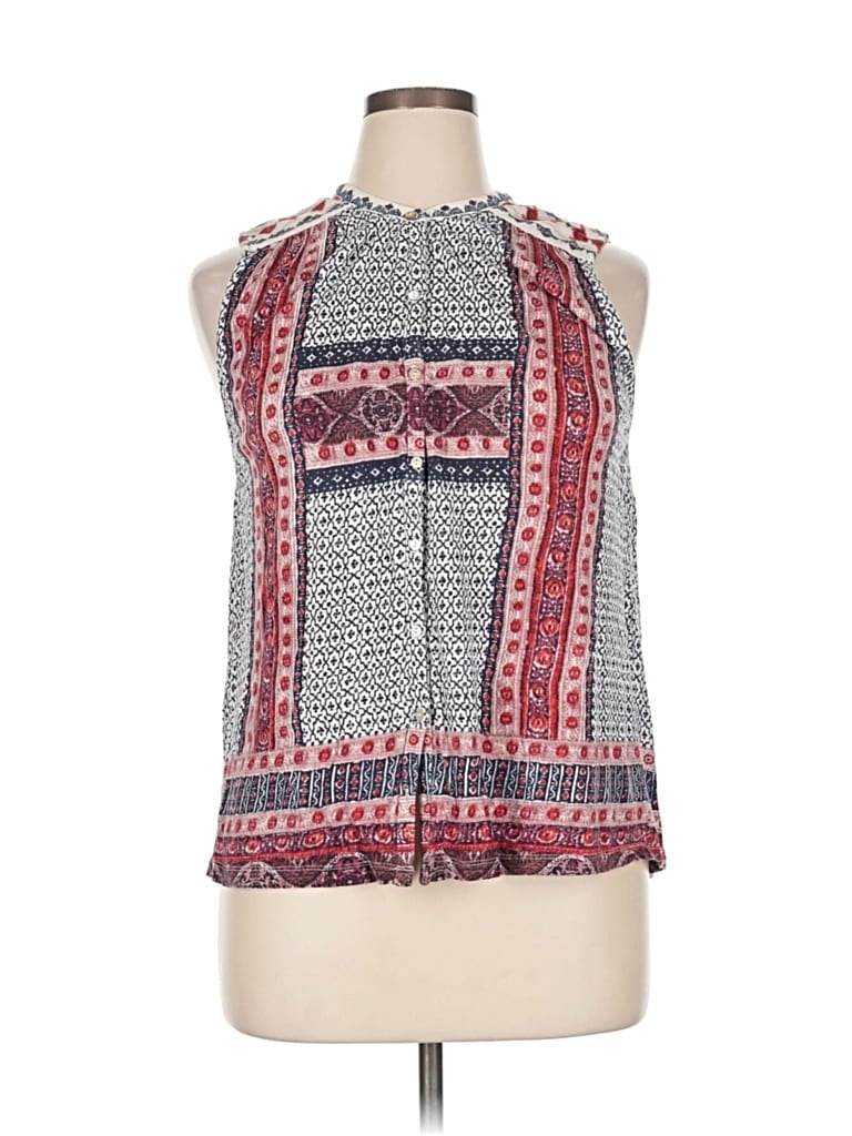 Pre-owned Lucky Brand Sleeveless Blouse In Red