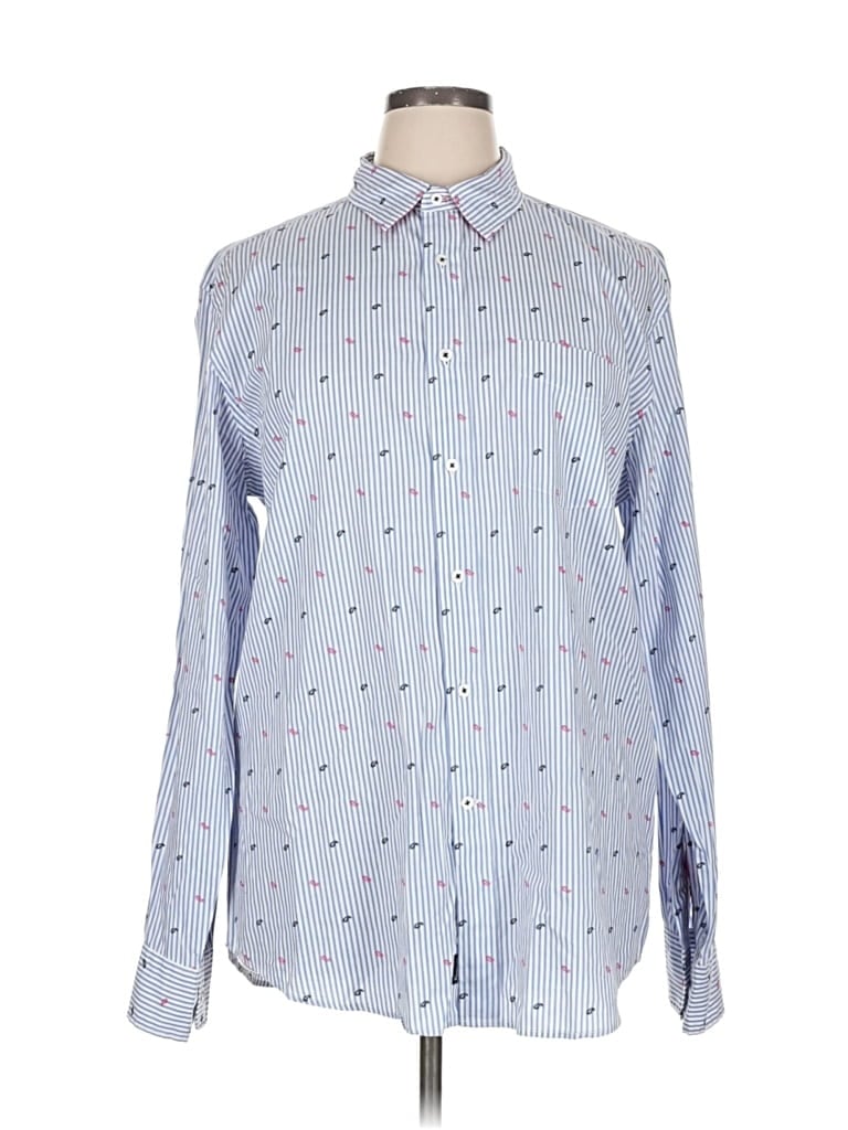 Pre-owned Façonnable Long Sleeve Button Down Shirt In Blue