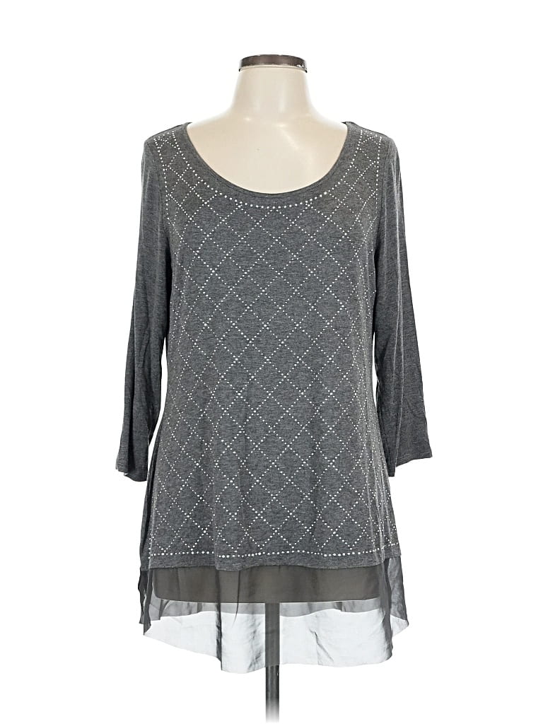 Click to view more detailed imagery on our partner's website Pre-owned Belldini 3/4 Sleeve T-shirt In Gray
