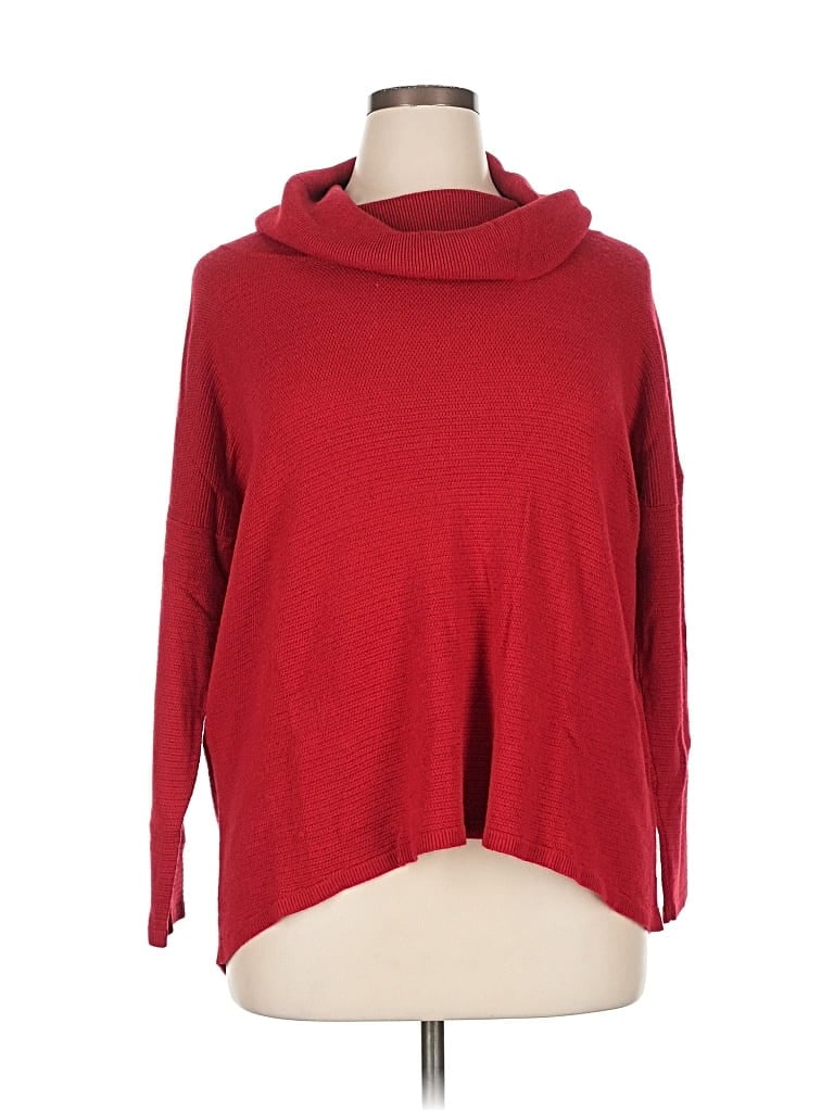 COLDWATER CREEK Pre-owned Turtleneck Sweater In Red