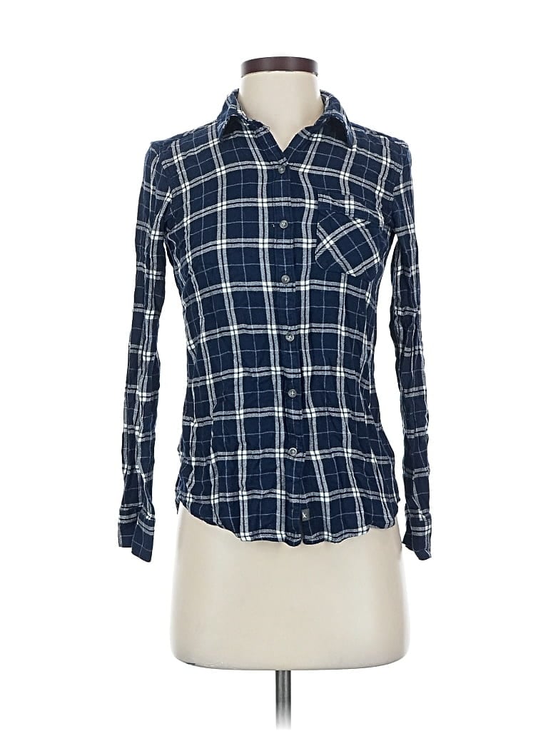 Pre-owned Eddie Bauer Long Sleeve Button Down Shirt In Blue