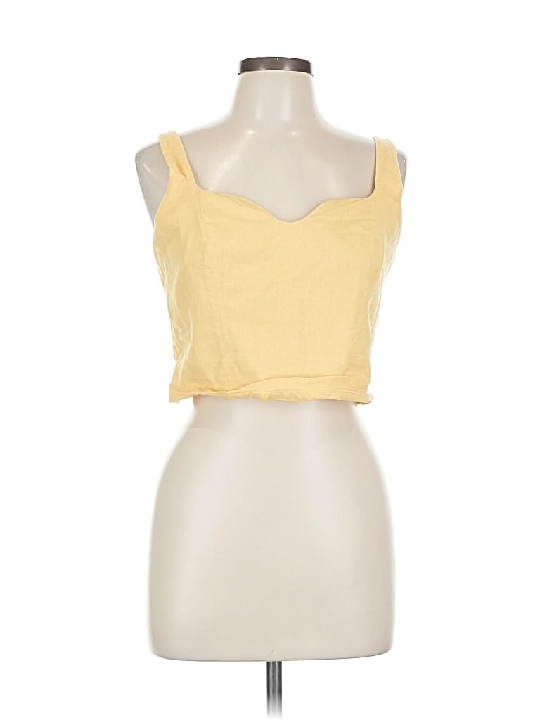 Click to view more detailed imagery on our partner's website Pre-owned Abercrombie & Fitch Tank Top Yellow Strapless Neckline Tops