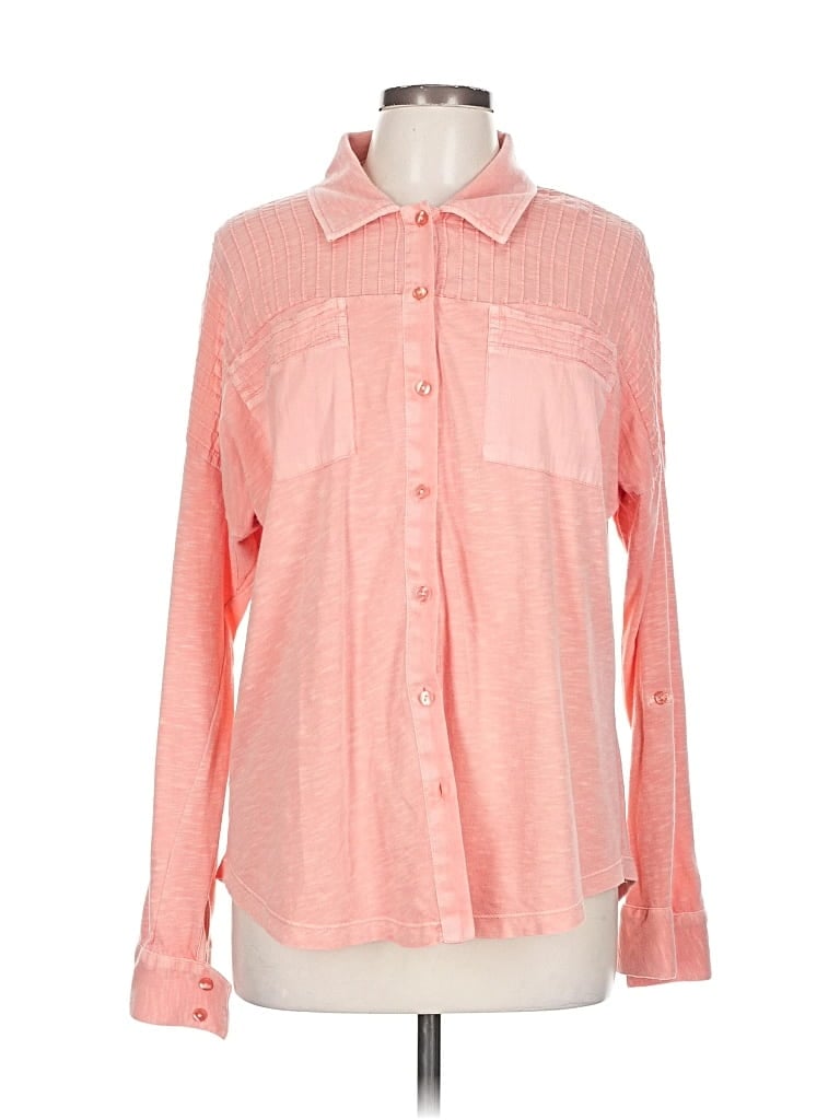 Pre-owned Soft Surroundings Long Sleeve Button Down Shirt In Pink