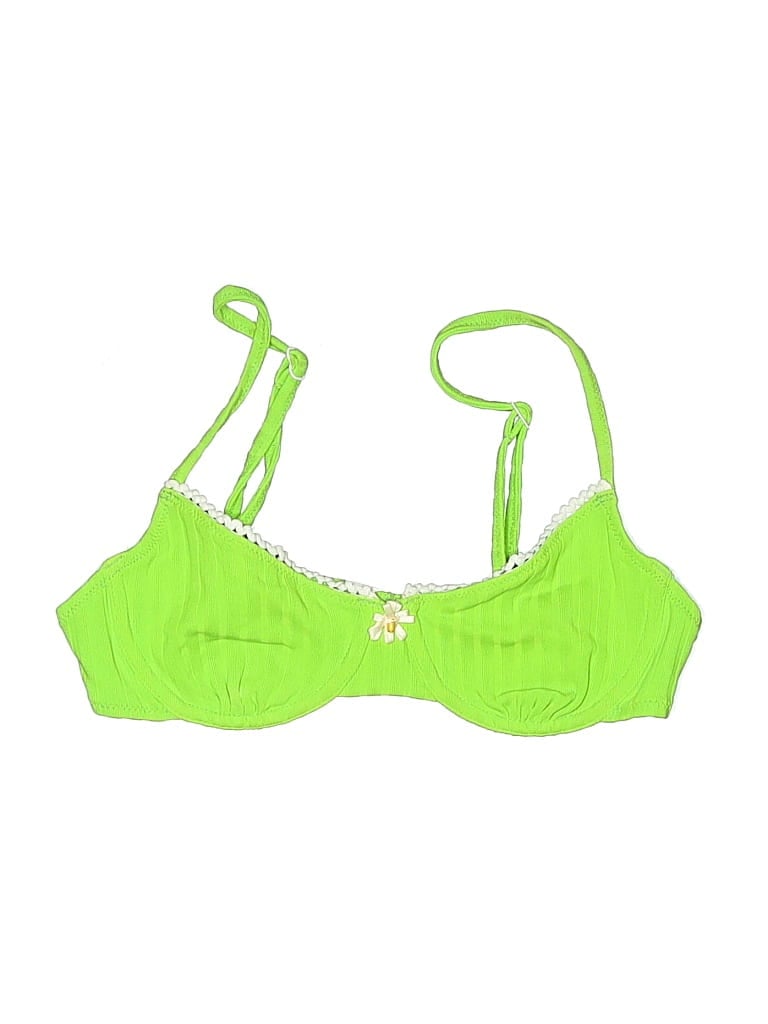 Click to view more detailed imagery on our partner's website Pre-owned Solid & Striped Swimsuit Top Green Swimwear