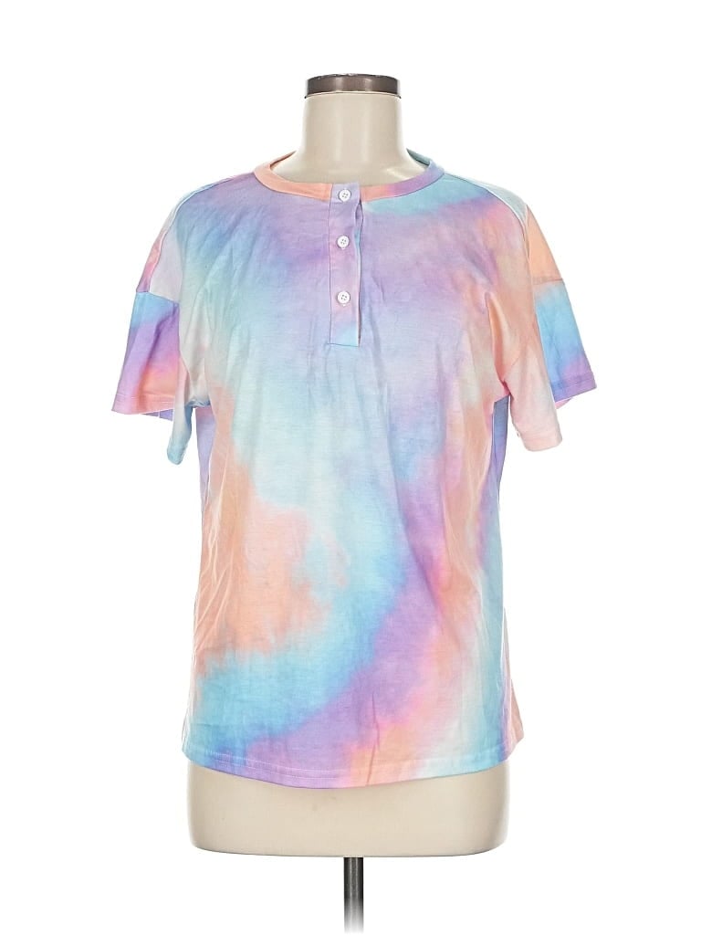 Pre-owned Ekouaer Short Sleeve Henley Shirt In Pink