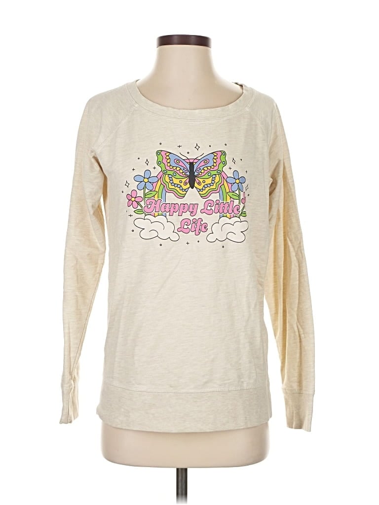 Pre-owned Instant Message Long Sleeve T-shirt In White