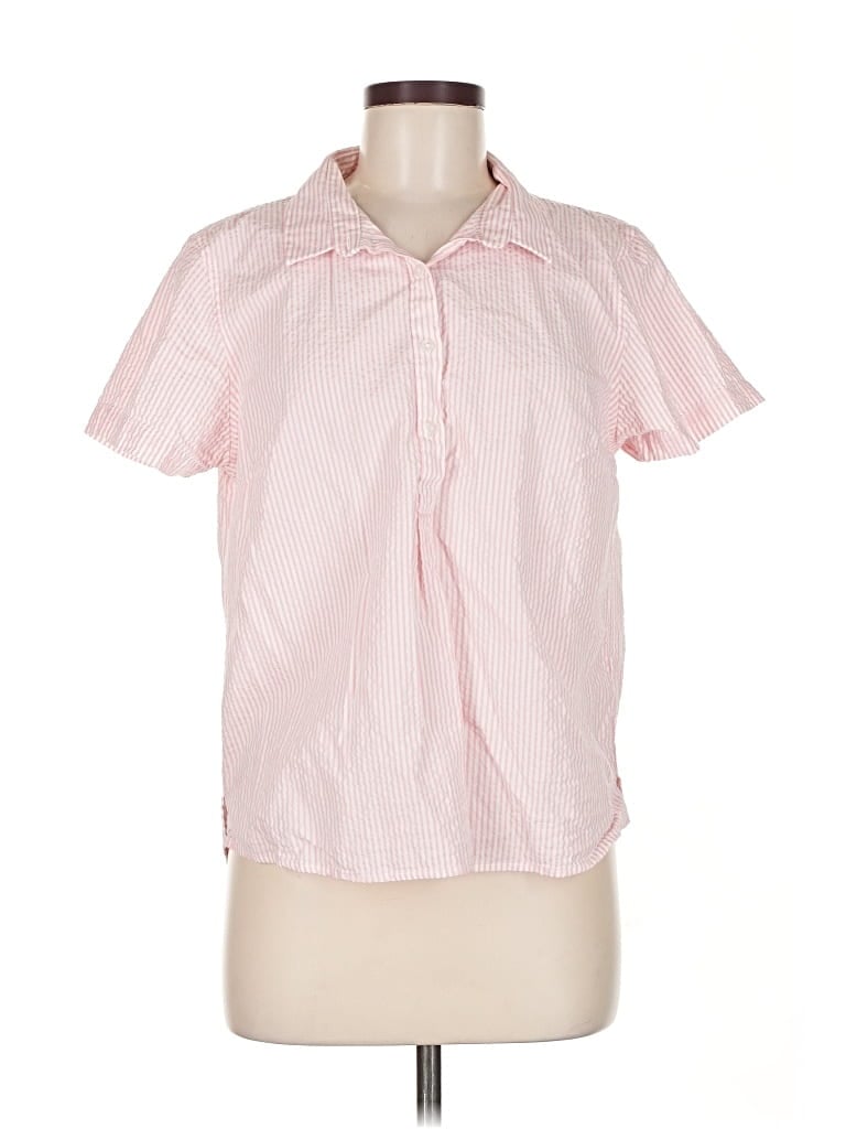 Click to view more detailed imagery on our partner's website Pre-owned L.l.bean Short Sleeve Blouse In Pink