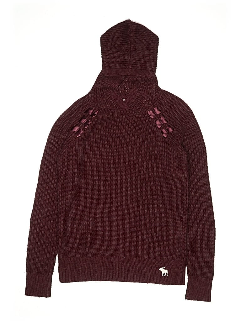 Pre-owned Abercrombie Kids' Turtleneck Sweater In Burgundy