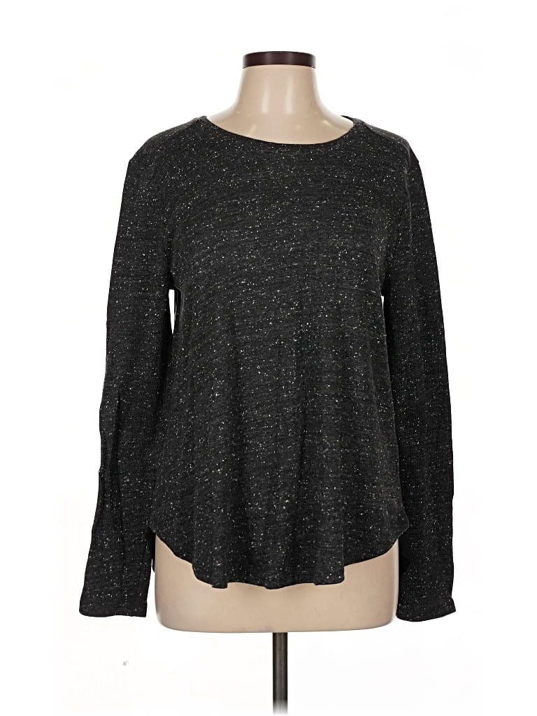 Pre-owned Ann Taylor Loft Long Sleeve T-shirt In Gray