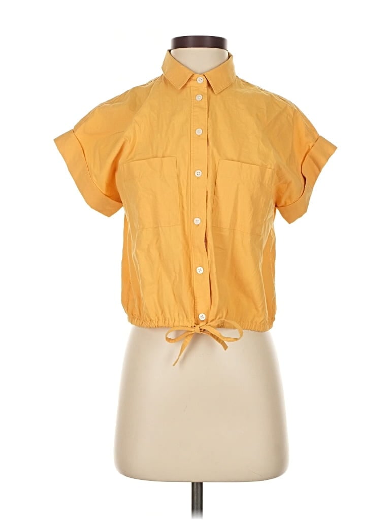 Click to view more detailed imagery on our partner's website Pre-owned Madewell Short Sleeve Blouse In Yellow