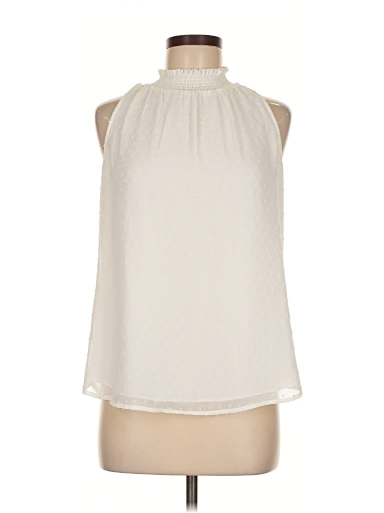 Pre-owned Daniel Rainn Sleeveless Blouse In White