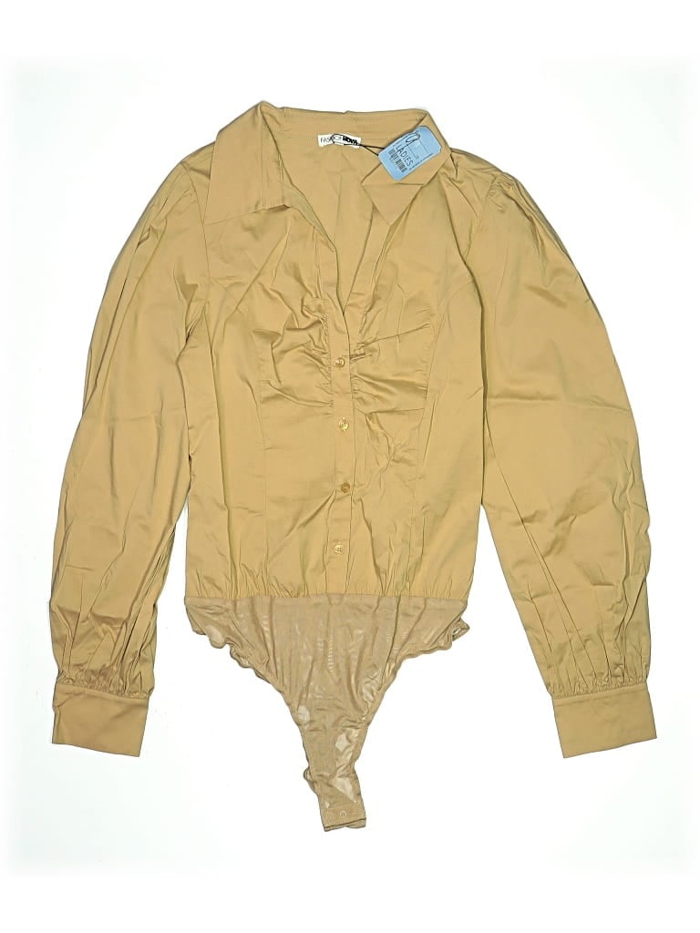 Pre-owned Fashion Nova Long Sleeve Blouse In Brown