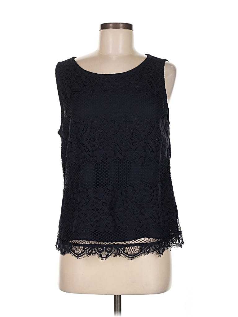 Pre-owned Ann Taylor Loft Sleeveless Blouse In Black