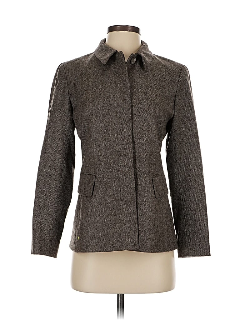 Pre-owned Lafayette 148 Wool Blazer Jacket In Gray