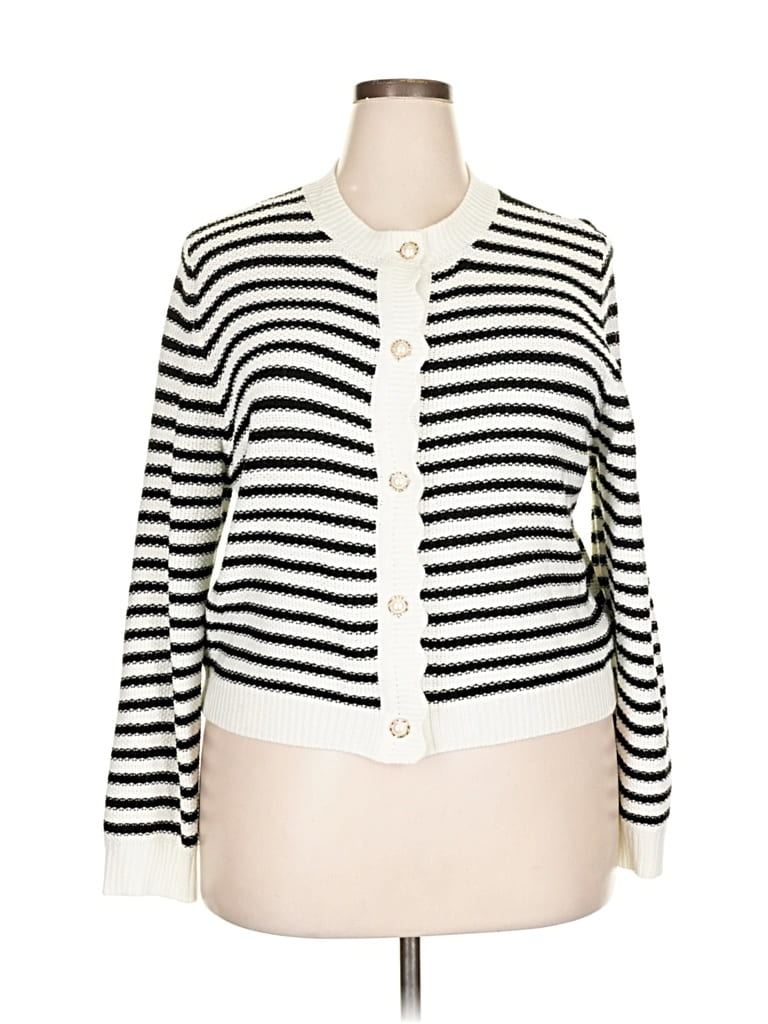 Pre-owned Shein Cardigan Sweater In White