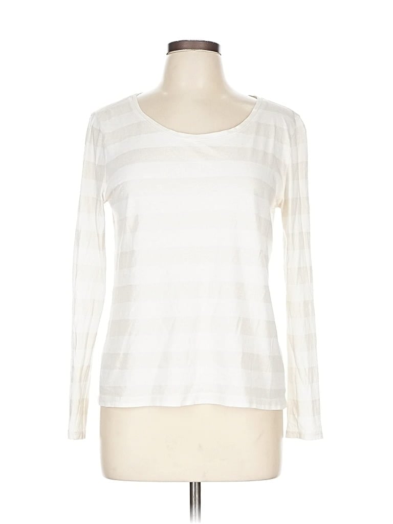 Pre-owned Ann Taylor Loft Outlet Long Sleeve T-shirt In White