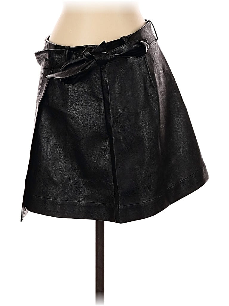 Pre-owned Modern Citizen Faux Leather Skirt In Black