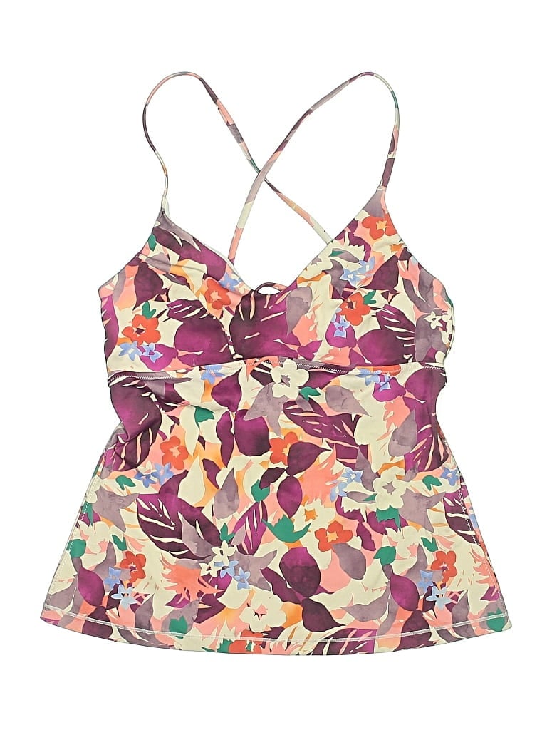 Pre-owned Athleta Swimsuit Top Purple Print Pattern Swimwear