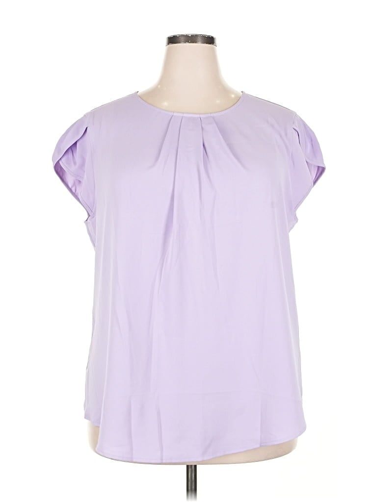 ASSORTED BRANDS Pre-owned Short Sleeve Blouse In Purple