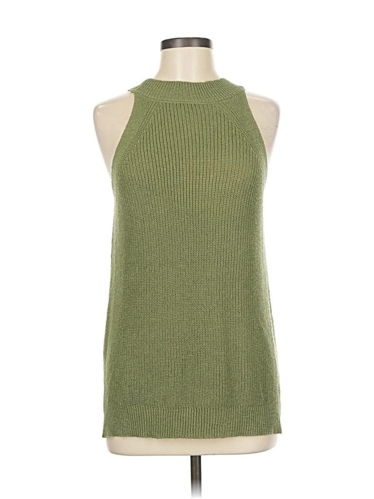 Pre-owned Unbranded Tank Top Green Halter Neckline Tops