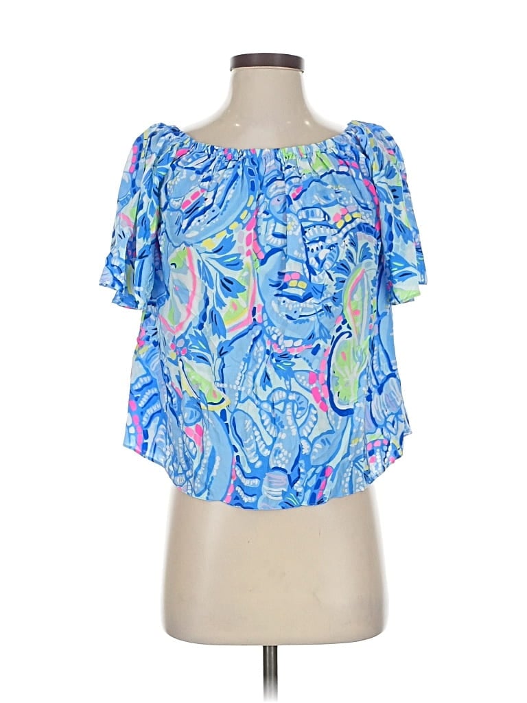 LILLY PULITZER Pre-owned Short Sleeve Blouse In Blue