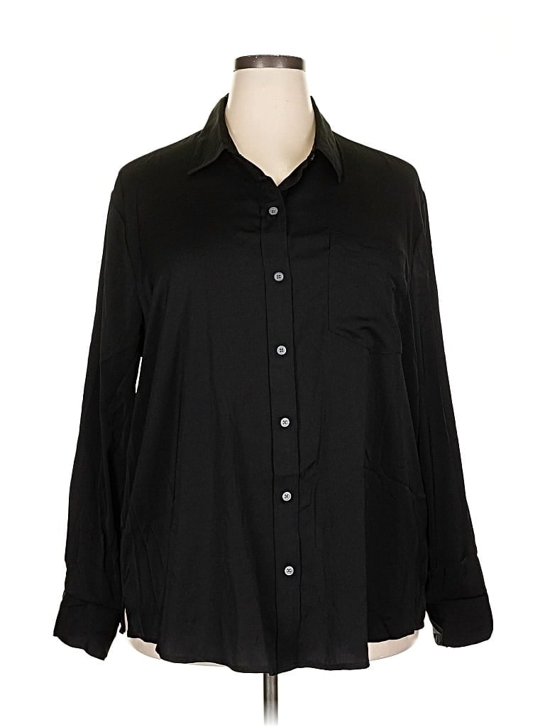 GAP Pre-owned Long Sleeve Blouse In Black