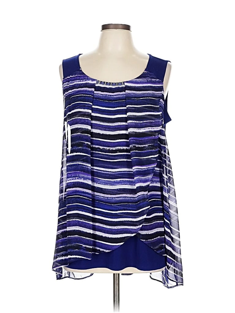 Pre-owned Alfani Sleeveless Blouse In Blue